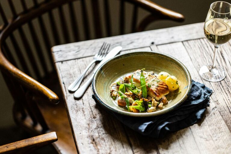 Fish dish at The Farmers Arms, Woolsery