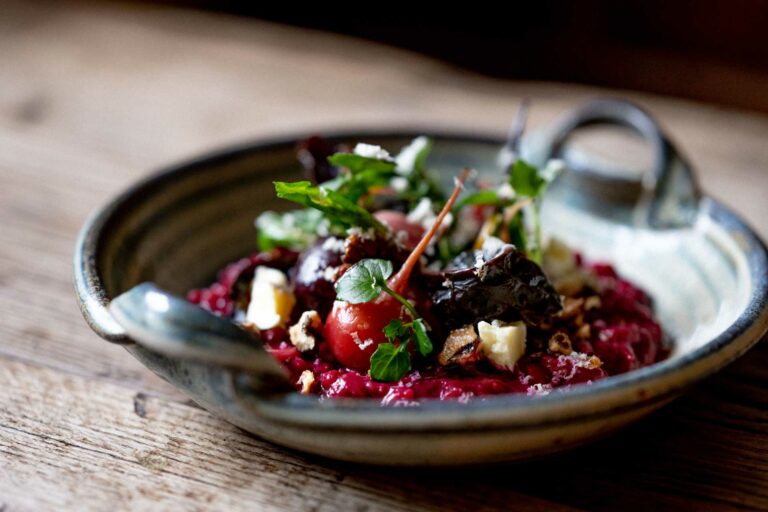 Beetroot dish at The Farmers Arms, Woolsery, nr Clovelly, North Devon