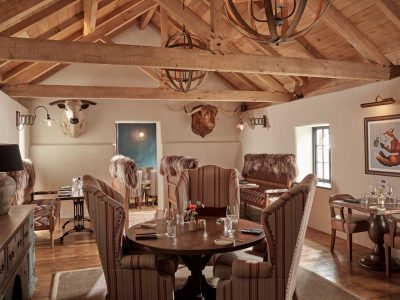 A dining room at The Farmers Arms in Woolsery